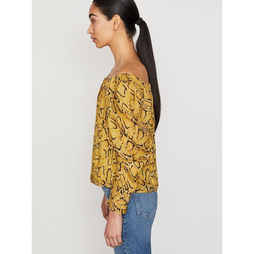 Frame Off The Shoulder Billow Top In Python Multi Size S - Picture 3 of 8